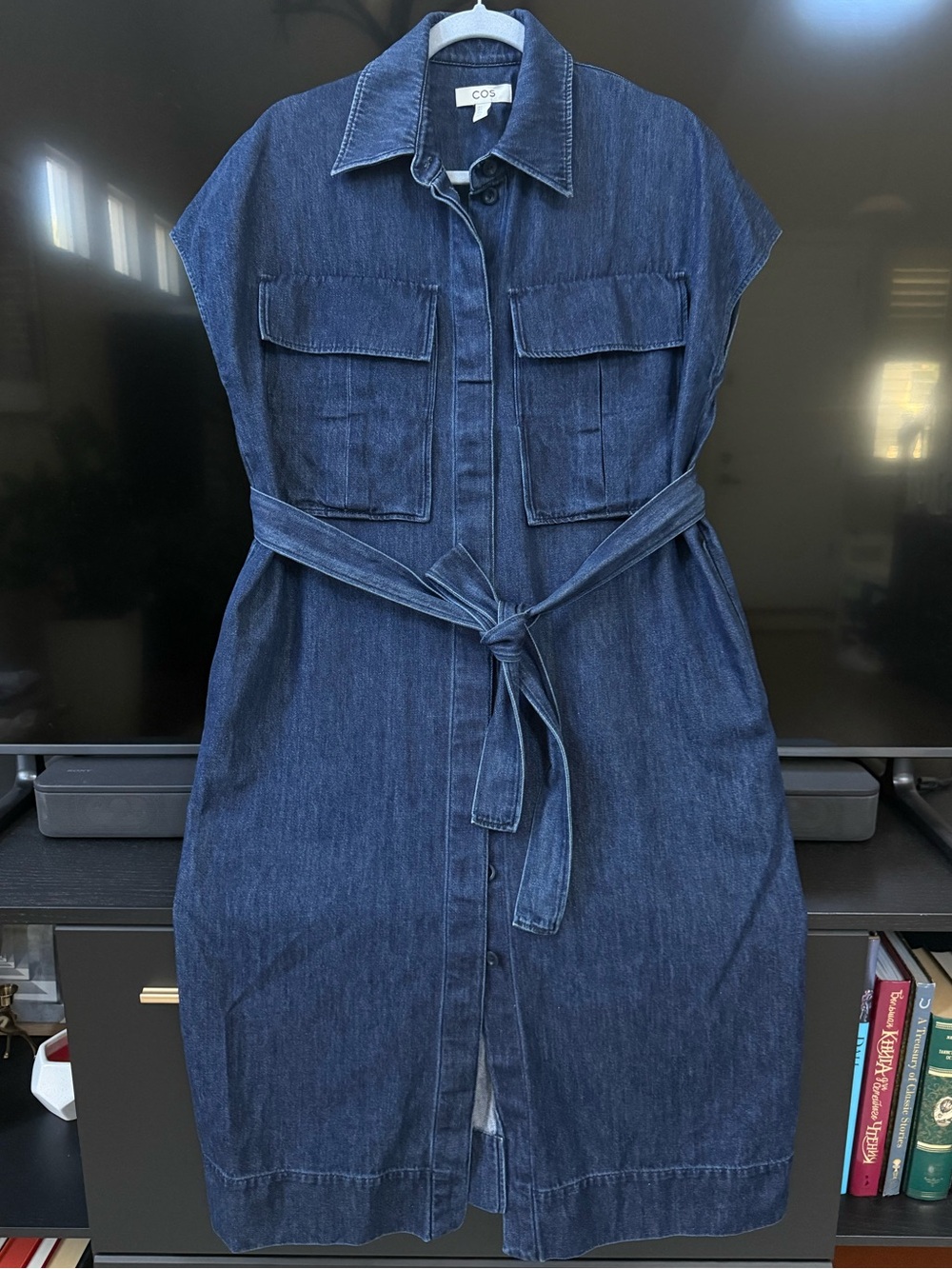 COS Denim Minimalist Belted Dress - Picture 2 of 11